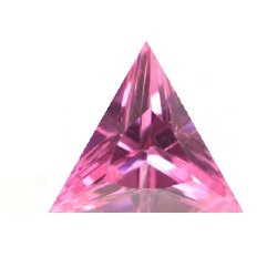 Фианит розовый треугольник 4х4х4