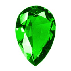 Фианит зеленый груша 6х4