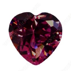 Фианит темно-розовый сердце 6х6