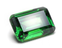 Фианит зеленый октагон (2) 8х6