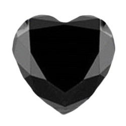 Фианит черный сердце 9х9