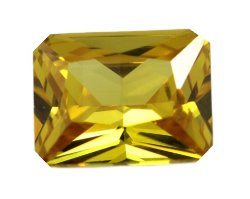 Фианит желтый октагон 8х6