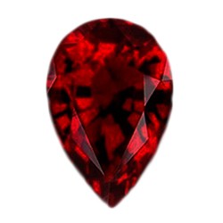 Фианит красный груша 8х6