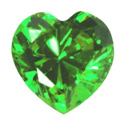 Фианит зеленый сердце 4х4
