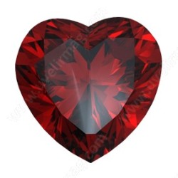 Фианит красный сердце 12х12