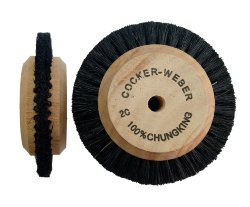 02-802 Щетка волосяная на дер. диске 2-х ряд. Ø70 мм (2С) сжатая