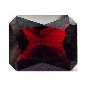 Фианит красный октагон 7х5