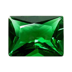 Фианит зеленый (2) багет 12х6