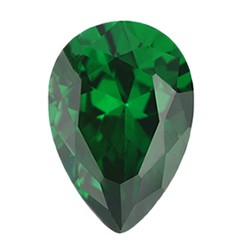 Фианит зеленый груша (2) 16х12
