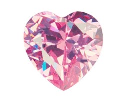 Фианит розовый сердце 8х8