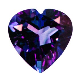 Фианит аметистовый сердце 3х3