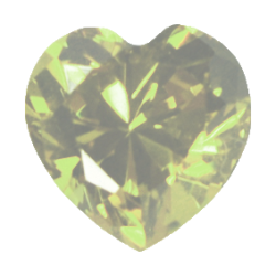 Фианит перидот сердце 10х10