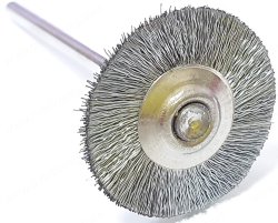 02-120 Щетка крацовочная стальная на держателе Ø19 мм. (ANTILOPE)