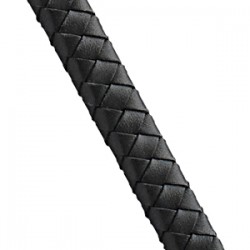 Плетеный кожаный шнур плоский 10х5 мм черный 20-25 см (Россия)
